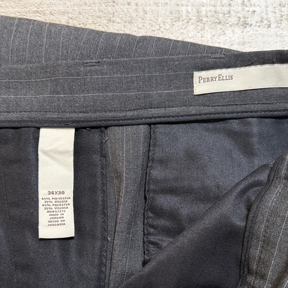 Perry Ellis Charcoal Pinstripe Trousers
